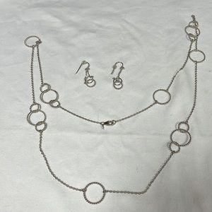Saks sterling silver necklace and earrings set